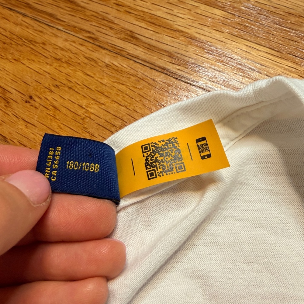 Polo Ralph Lauren Big & Tall White COLLEGE VARSITY BEAR Pocket T Shirt - Picture 5 of 11